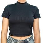 Cropped Blusa Lisa Básico Malha Canelada K2B Saisuna