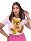 Cropped Blusa Urso de TPM Moda Feminina Tecido Leve e Casua