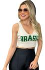 Cropped Brasil Copa do Mundo aplicação em Strass - Use criativa - Blusas  Femininas - Magazine Luiza