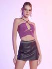 Cropped brilho roxo authoria