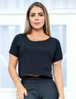 Cropped Camiseta Curta Feminina Esportivo Com Manguinhas