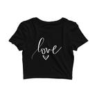 Cropped Camiseta estampado love coração desenho fofo JDK445