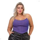 CROPPED CORAÇÃO ALFAIATARIA BENGALINE PLUS SIZE Feminina