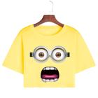 Cropped Curto T Shirt Algodão Premium Minions