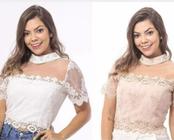 Cropped Top Regata com Alça Renda Neon Pink Verde Limão Branco