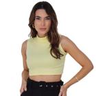 Cropped Em Ribana Regata Moda Casual Feminino