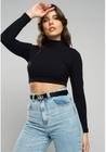 Cropped feminino blusinha Cropped gola alta suplex