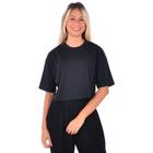 Cropped feminino camiseta básica 100% algodão