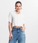 Cropped Feminino Com Botões Select Branco