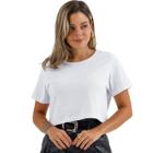 Cropped Feminino Oversized Básico 100% Algodão Moda Slim Primavera Verão 3048A