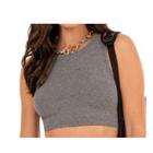 Cropped Feminino Regata Canelado - Fasciniun Fitness