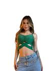 Cropped Festa Corset Paete Top Brilhos Feminino Decote V Alcinha