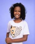 Cropped infantil menina camiseta estamp tigre 100 algodão