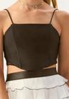 Cropped Juvenil Preto Vanilla Cream