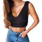 Cropped Modal Feminino Moda Tricot Cropeed Blogueira