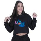 Cropped Moletom Feminino Lilo Stitch Sapeca