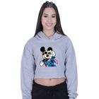 Cropped Moletom Feminino Mickey Lilo Stitch Friends