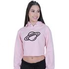 Cropped Moletom Feminino Saturno Planeta