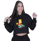 Cropped Moletom Feminino The Simpsons Bart Skate