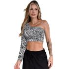 Cropped Mula Manca Manga Longa Com Bojo Top Feminina