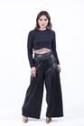 Cropped Naeli  Manga Longa - Preto