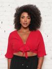 Cropped plus size Laço em Duna