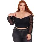 Cropped Plus Size Manga Tule Princesa Com bojo