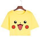 Cropped T Shirt Feminino Casual Algodão Premium Pikachu