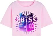 Cropped T Shirt Feminino Curto Algodão BTS