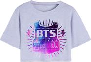 Cropped T Shirt Feminino Curto Algodão BTS