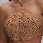Cropped Top Crochê Feminino Verão Top Triangulo Amarracao