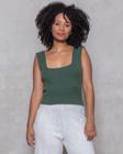 Cropped top de tricot alça reta