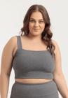 Cropped top decote reto alça larga plus size suplex 3034a