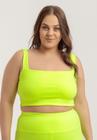 Cropped top decote reto alça larga plus size suplex 3034a