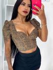 Cropped Top Feminino Manguinha Princesa Janete