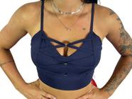 Cropped Trançado Feminino Durabilidade Conforto Com Bojo R04