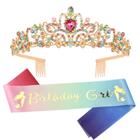 Crown Birthday Girl Crown, faixa de aniversário para meninas VELSCRUN