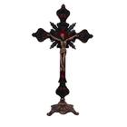 Crucifixo Cruz de Mesa Elegance Metal Envelhecido Strass 25 Cm