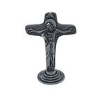 Crucifixo da Unidade de Mesa Metal Prata Velha 8 cm