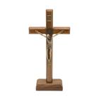 Crucifixo de Madeira Tradicional com São Bento 19cm