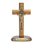 Crucifixo de Mesa Cilíndrica com São Bento 12cm