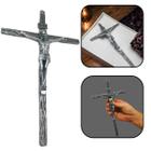 Crucifixo De Metal Aço Inox Prateado Parede Elegante 25 Cm