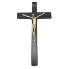 Crucifixo De Parede Madeira Metal Ouro Velho 23 Cm