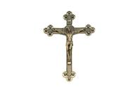 Crucifixo Escamada Em Metal Strass Falso Cor Ouro Velho