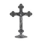 Crucifixo Metal De Mesa Altar Oratório Medalha de São Bento 13cm