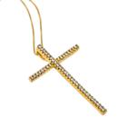 Crucifixo Pingente Com Cruz Feminino Strass Banhado Ouro 18k