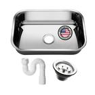 Cuba Aço Inox American Steel N1-17 Extra Funda Polida 47x30x17 + Sifão + Válvula