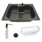 Cuba cozinha gourmet 60x42cm inox preta + kit de acessórios - Stillus Home