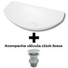 Cuba de Apoio Oval Chanfrada Vidro Banheiro Lavabo + Válvula Click Up