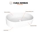 Cuba De Apoio Para Banheiro em Mármore Sintético Nimbus Branco - Cozimax